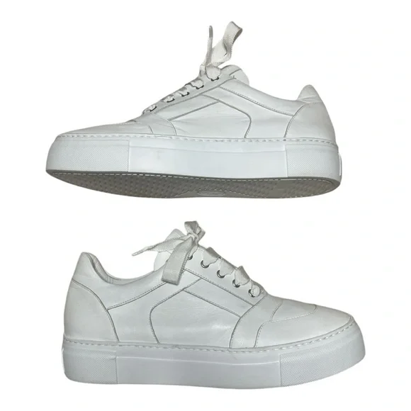 AGL Italian Platform Sneakers Leather W10.5 - Picture 6 of 9